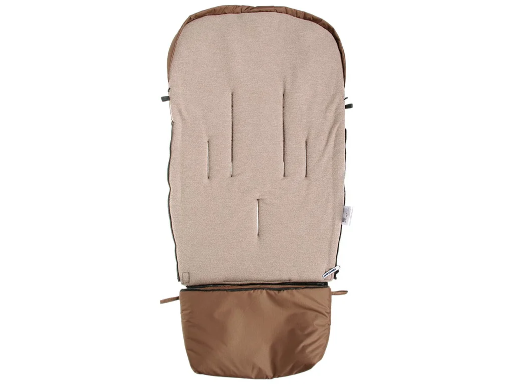 Hnědý rostoucí fusak do kočárku s taupe merino fleecem Kaarsgaren