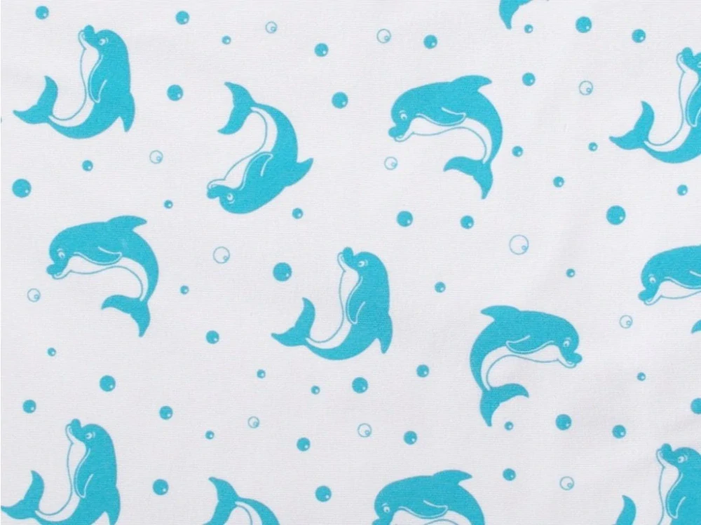Bio spací pytel s nožičkami 80 cm delfínci aqua Kaarsgaren