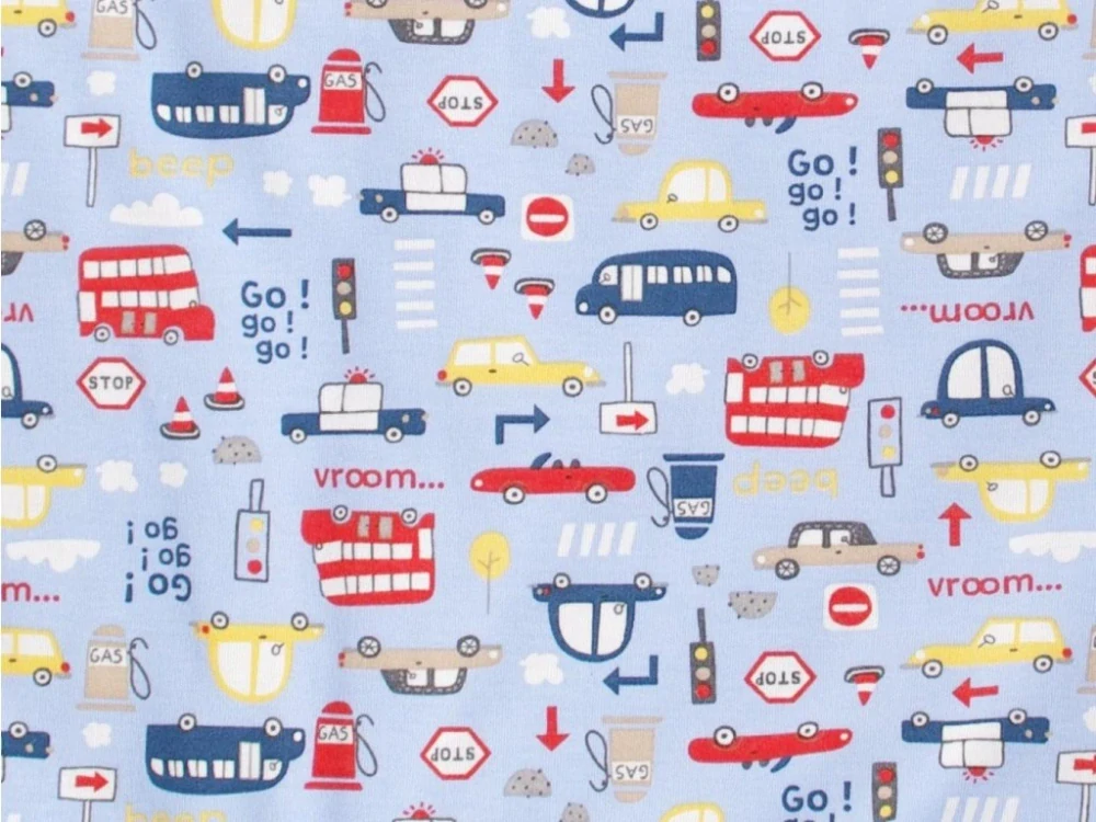 Spací pytel s nožičkami 70 cm modré autíčka Kaarsgaren