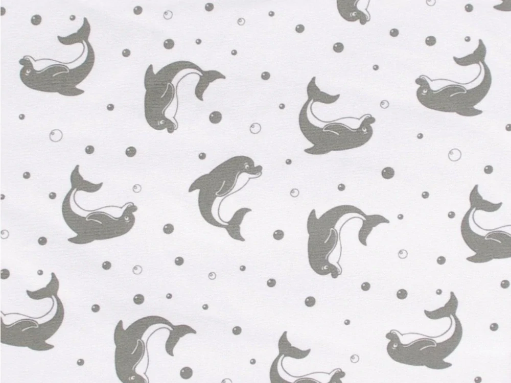 Bio spací pytel s nožičkami 80 cm delfínci šedé Kaarsgaren