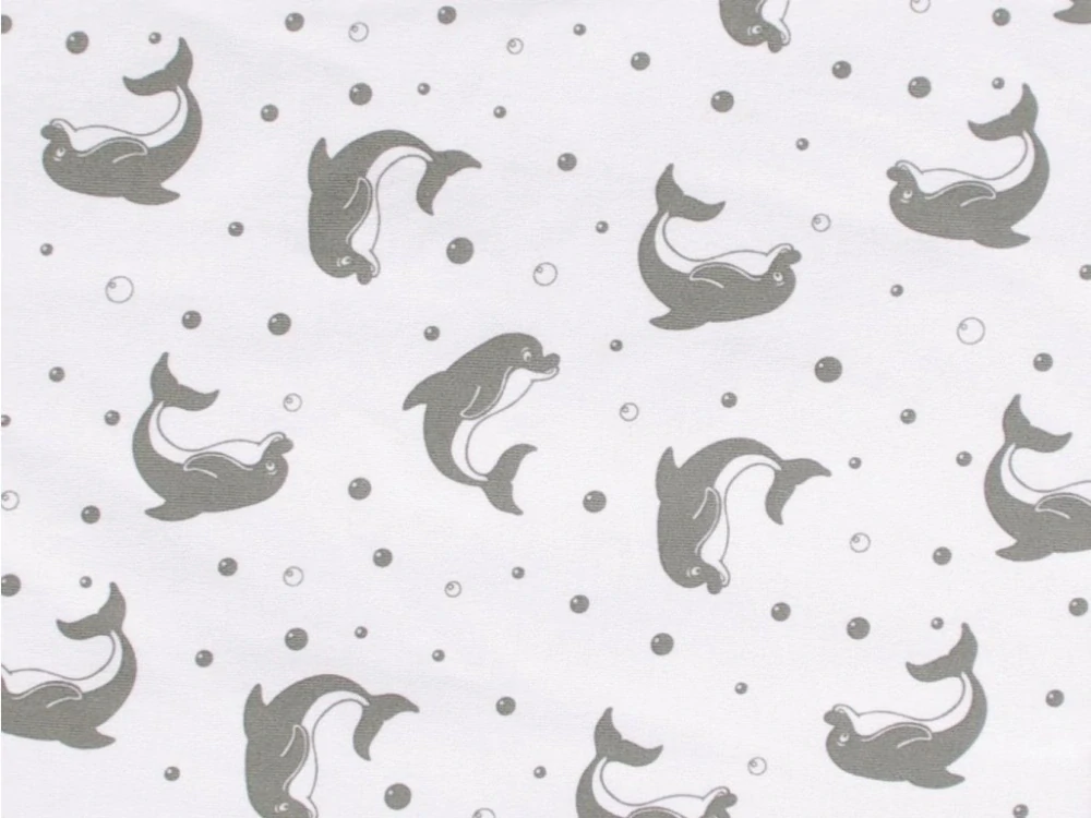 Celoroční merino spací pytel 70 cm bio šedí delfínci Kaarsgaren