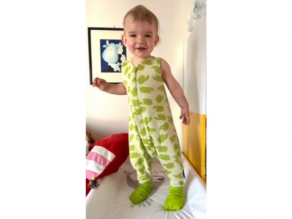 Merino spací pytel 80 cm ježek červený s nožičkami Kaarsgaren