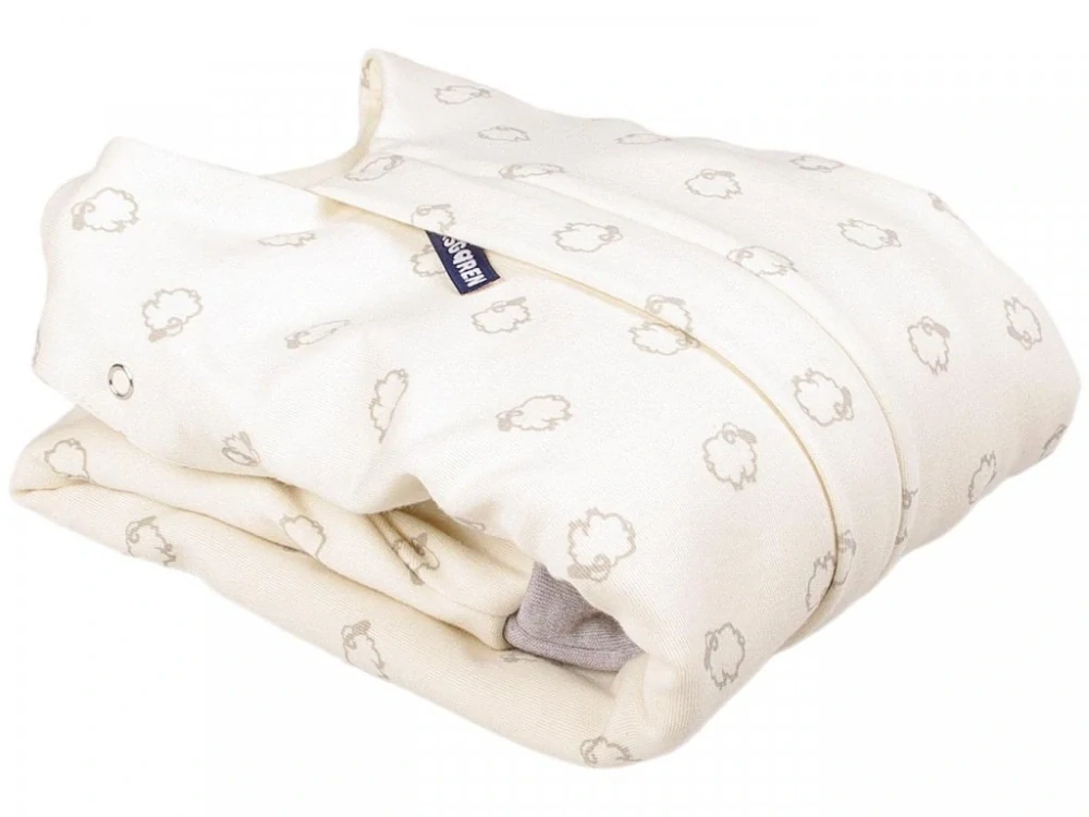 Merino spací pytel s rukávy 60 cm bio beránci šedé nohavice Kaarsgaren