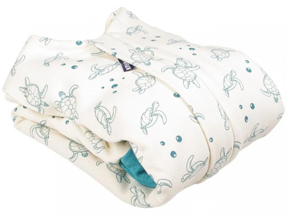 Merino spací pytel s rukávy 80 cm bio želvy zelené nohavice Kaarsgaren