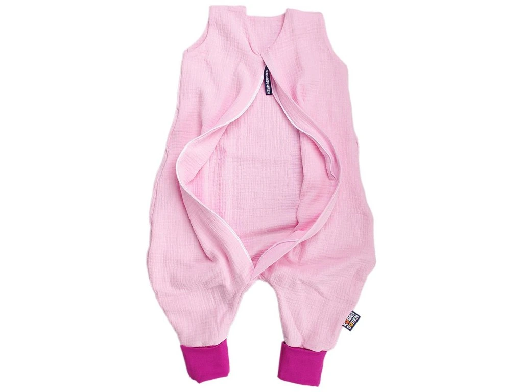 Letní spací pytel s nožičkami 80 cm růžový mušelín Kaarsgaren