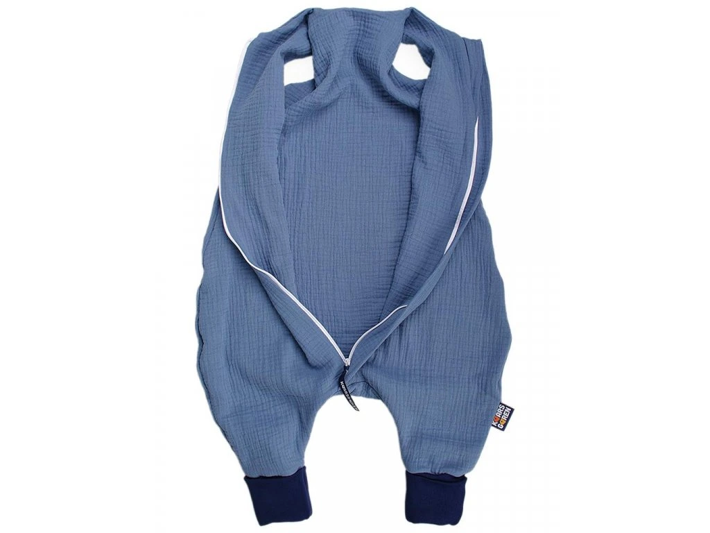 Letní spací pytel s nožičkami 70 cm modrý mušelín Kaarsgaren