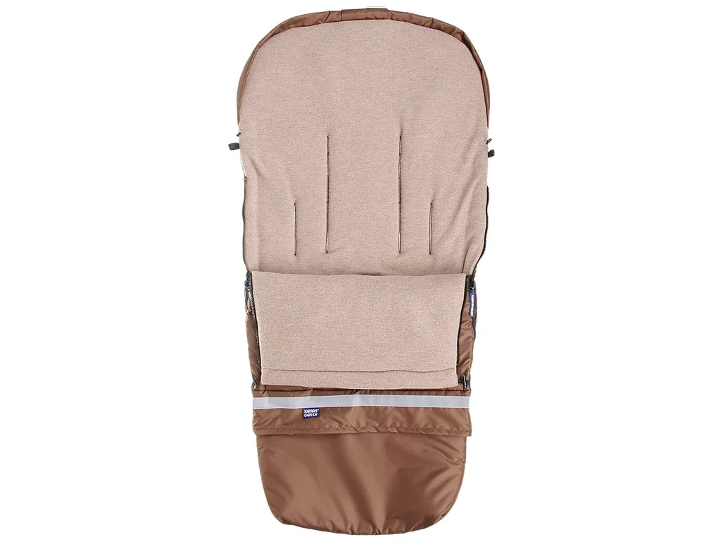 Hnědý rostoucí fusak do kočárku s taupe merino fleecem Kaarsgaren