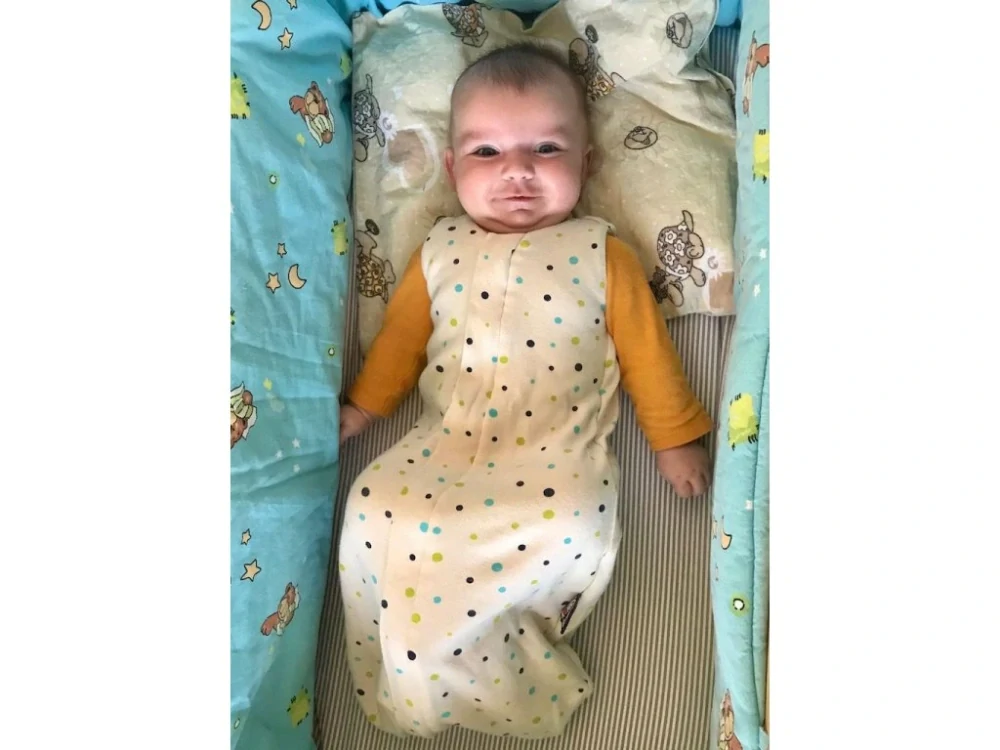 Celoroční merino spací pytel 70 cm bio puntíky Kaarsgaren