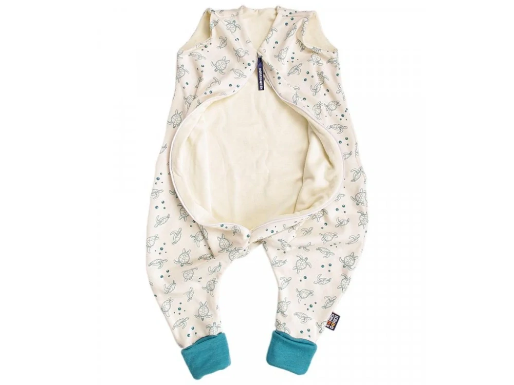 Merino spací pytel 70 cm bio želvy zelené nohavice Kaarsgaren