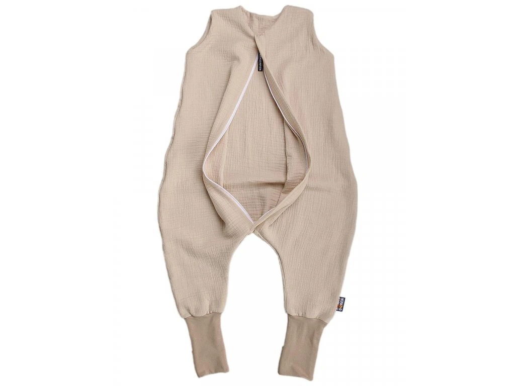 Letní spací pytel s nožičkami 90 cm moka mušelín Kaarsgaren