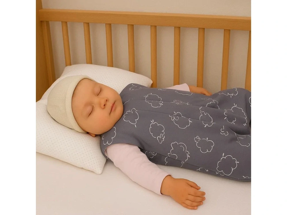 Merino spací pytel 90 cm s nožičkami – šedé ovečky Kaarsgaren