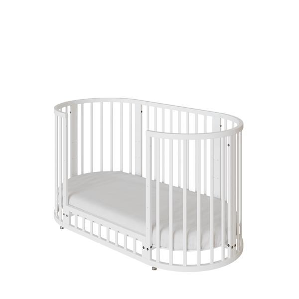 Dětská rostoucí postýlka 3v1 oválná + matrace New Baby bílá