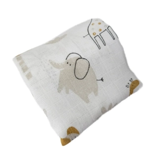 Kvalitní bavlněná plena s potiskem - Tetra Premium, 70x70 cm - slon a palma 