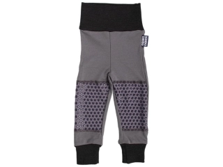 Kalhoty s protiskluzem merino šedé černý lem velikost 74 Kaarsgaren