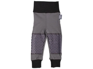 Kalhoty s protiskluzem merino šedé černý lem velikost 86 Kaarsgaren