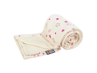 Letní deka 150x200 cm z biobavlny hvězdičky fuchsie Kaarsgaren