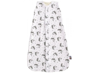 Celoroční merino spací pytel 60 cm bio šedí delfínci Kaarsgaren
