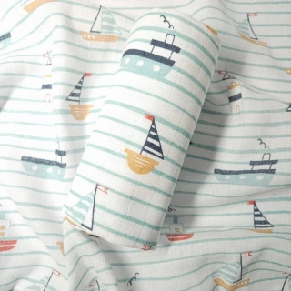 Kvalitní bavlněná plena s potiskem Tetra Premium, 90x100 cm plachetnice PREM