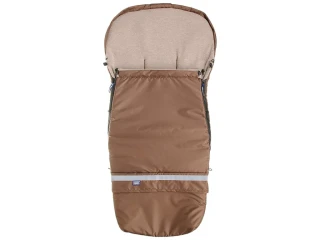 Hnědý rostoucí fusak do kočárku s taupe merino fleecem Kaarsgaren
